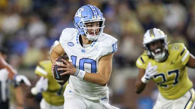 North Carolina quarterback Drake Maye